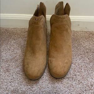 Tan suede booties